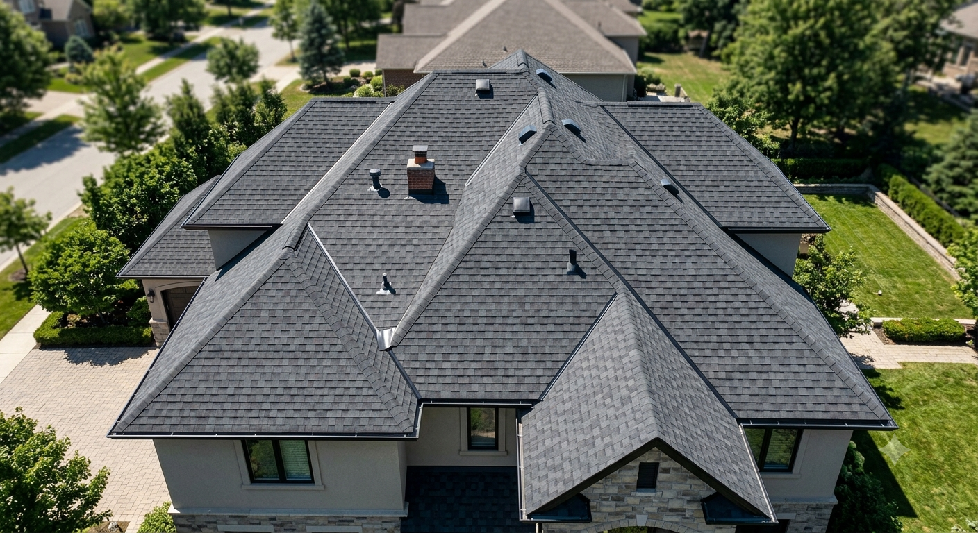 Finished architectural shingle roof replacement